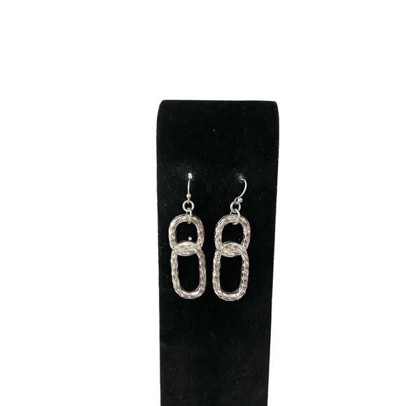 link earrings Silver tone - Picture 1 of 4